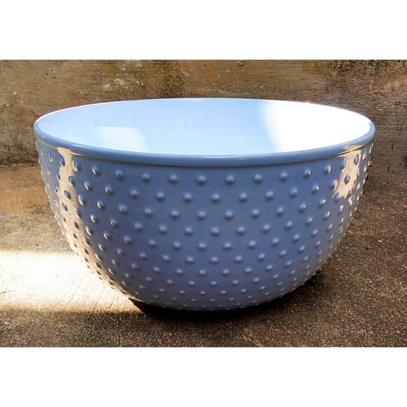 Martha Stewart Blue Hobnail Ceramic Mixing Bowl 10" - Picture 7 of 9
